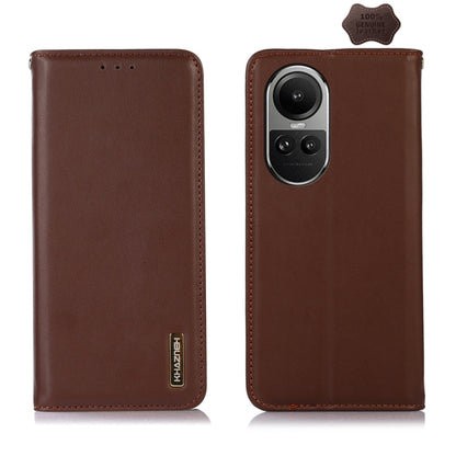 OPPO Reno10 5G / 10 Pro 5G Global KHAZNEH Nappa Top Layer Cowhide Leather Phone Case(Brown) - OPPO Cases by PMC Jewellery | Online Shopping South Africa | PMC Jewellery | Buy Now Pay Later Mobicred