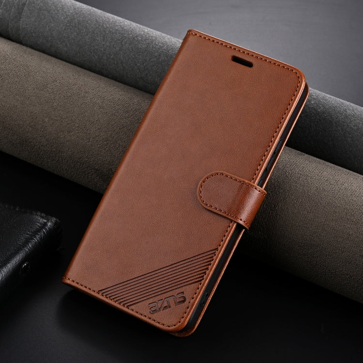 For vivo S18 AZNS Sheepskin Texture Flip Leather Phone Case(Brown) - vivo Cases by AZNS | Online Shopping South Africa | PMC TechLife | Buy Now Pay Later Mobicred