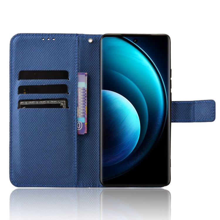 For vivo X100 Pro 5G Diamond Texture Leather Phone Case(Blue) - X100 Pro Cases by PMC TechLife | Online Shopping South Africa | PMC TechLife | Buy Now Pay Later Mobicred