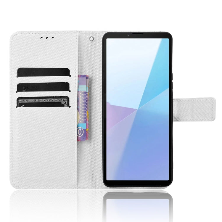 For Sony Xperia 10 VI 2024 Diamond Texture Leather Phone Case(White) - Sony Cases by PMC Jewellery | Online Shopping South Africa | PMC Jewellery | Buy Now Pay Later Mobicred