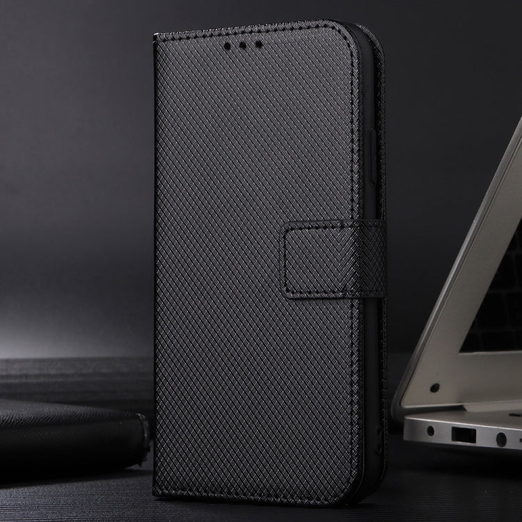 For Sony Xperia 10 VI 2024 Diamond Texture Leather Phone Case(Black) - Sony Cases by PMC Jewellery | Online Shopping South Africa | PMC Jewellery | Buy Now Pay Later Mobicred