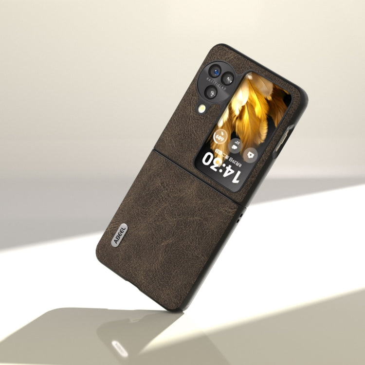 For OPPO Find N3 Flip ABEEL Dream Litchi Texture PU Phone Case(Khaki) - free shipping - PMC TechLife - Order now!