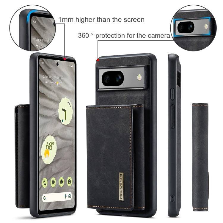 For Google Pixel 7A DG.MING M1 Series 3-Fold Multi Card Wallet + Magnetic Phone Case(Black) - Google Cases by DG.MING | Online Shopping South Africa | PMC TechLife | Buy Now Pay Later Mobicred