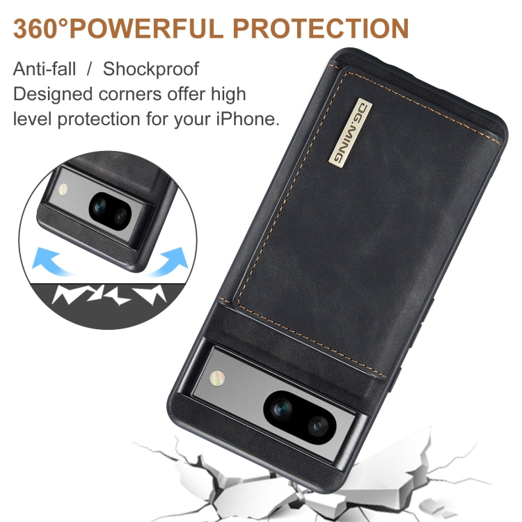 For Google Pixel 8A DG.MING M1 Series 3-Fold Multi Card Wallet + Magnetic Phone Case(Black) - Google Cases by DG.MING | Online Shopping South Africa | PMC TechLife | Buy Now Pay Later Mobicred