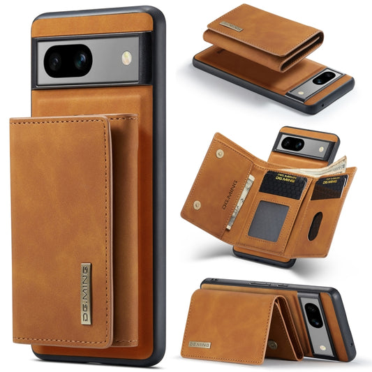 For Google Pixel 8A DG.MING M1 Series 3-Fold Multi Card Wallet + Magnetic Phone Case(Brown) - Google Cases by DG.MING | Online Shopping South Africa | PMC Jewellery | Buy Now Pay Later Mobicred