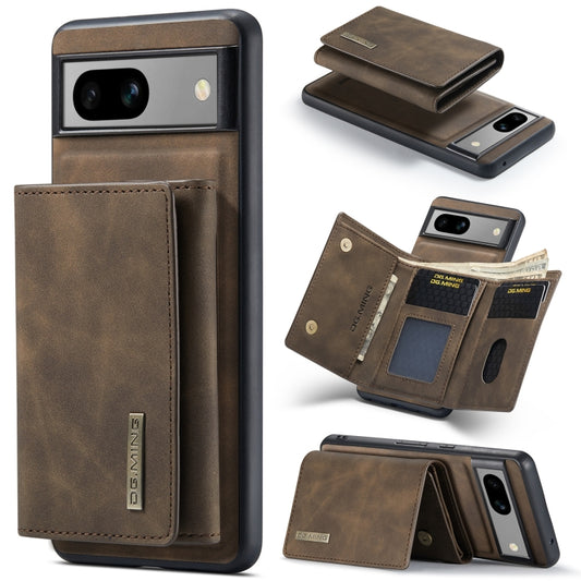 For Google Pixel 8A DG.MING M1 Series 3-Fold Multi Card Wallet + Magnetic Phone Case(Coffee) - Google Cases by DG.MING | Online Shopping South Africa | PMC Jewellery | Buy Now Pay Later Mobicred