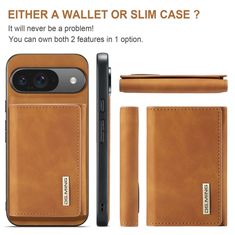 For Google Pixel 9 / 9 Pro DG.MING M1 Series 3-Fold Multi Card Wallet + Magnetic Phone Case(Brown) - Google Cases by DG.MING | Online Shopping South Africa | PMC Jewellery | Buy Now Pay Later Mobicred