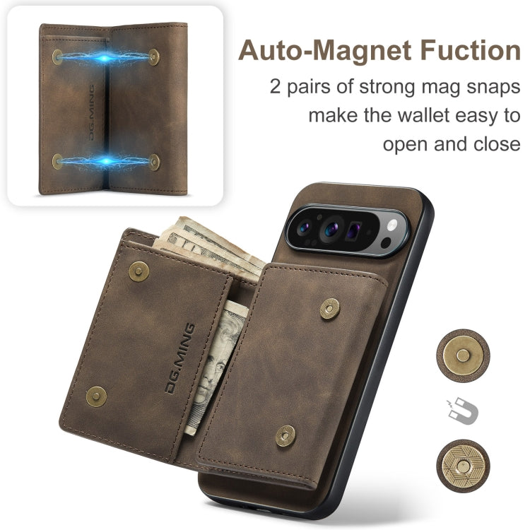 For Google Pixel 9 Pro XL DG.MING M1 Series 3-Fold Multi Card Wallet + Magnetic Phone Case(Coffee) - Google Cases by DG.MING | Online Shopping South Africa | PMC Jewellery | Buy Now Pay Later Mobicred