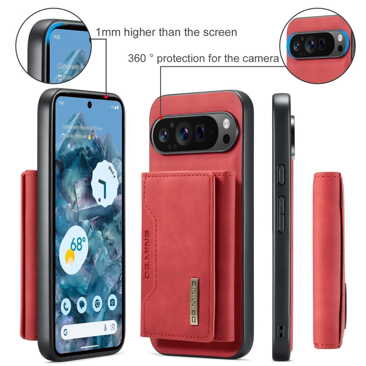 For Google Pixel 9 Pro XL DG.MING M2 Series 3-Fold Multi Card Bag + Magnetic Phone Case(Red) - Google Cases by DG.MING | Online Shopping South Africa | PMC Jewellery | Buy Now Pay Later Mobicred