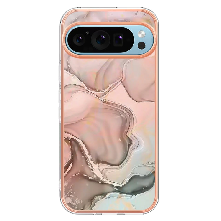 For Google Pixel 9 Pro XL Electroplating Marble Dual-side IMD Phone Case(Rose Gold 015) - Google Cases by PMC Jewellery | Online Shopping South Africa | PMC Jewellery | Buy Now Pay Later Mobicred