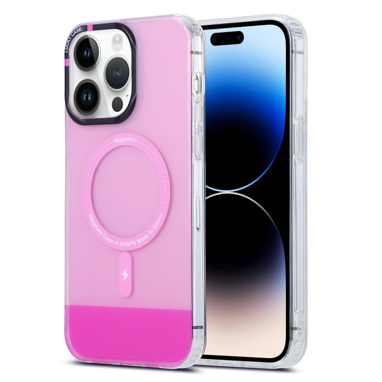 For iPhone 15 Pro PC + TPU IMD MagSafe Magnetic Phone Case(Pink) - iPhone 15 Pro Cases by PMC TechLife | Online Shopping South Africa | PMC TechLife | Buy Now Pay Later Mobicred