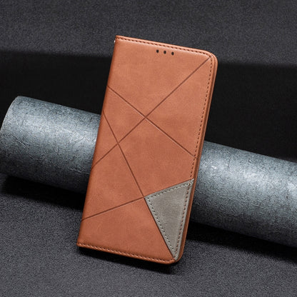 For Xiaomi Redmi Note 13 Pro+ 5G Rhombus Texture Magnetic Leather Phone Case(Brown) - Xiaomi Cases by PMC Jewellery | Online Shopping South Africa | PMC Jewellery | Buy Now Pay Later Mobicred