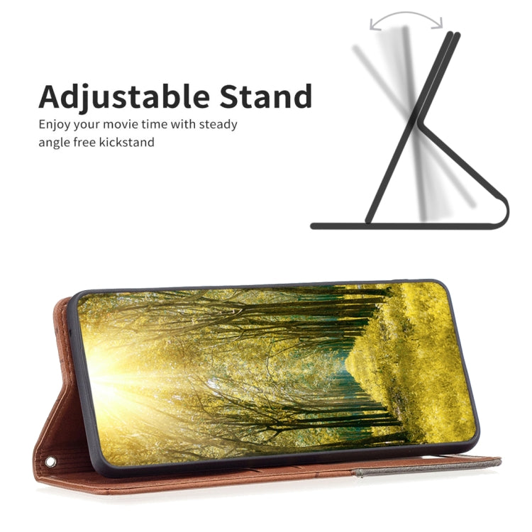 For Xiaomi Redmi 13C Rhombus Texture Magnetic Leather Phone Case(Brown) - 13C Cases by PMC TechLife | Online Shopping South Africa | PMC TechLife | Buy Now Pay Later Mobicred