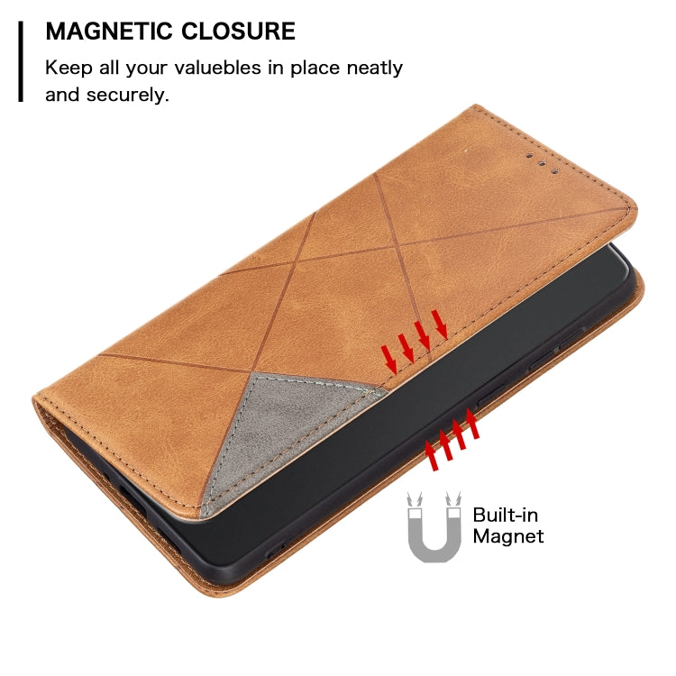 For Xiaomi Redmi Note 13 4G Global Rhombus Texture Magnetic Leather Phone Case(Yellow) - Note 13 Cases by PMC TechLife | Online Shopping South Africa | PMC TechLife | Buy Now Pay Later Mobicred