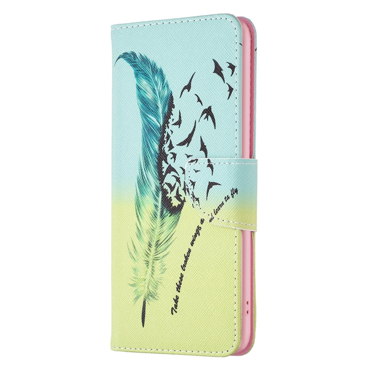 For Xiaomi Redmi K70 / K70 Pro Colored Drawing Pattern Leather Phone Case(Feather) - K70 Pro Cases by PMC Jewellery | Online Shopping South Africa | PMC Jewellery | Buy Now Pay Later Mobicred