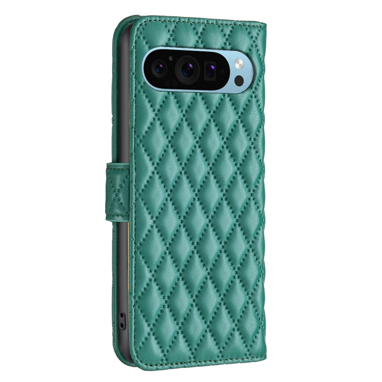 For Google Pixel 9 Diamond Lattice Wallet Leather Flip Phone Case(Green) - Google Cases by PMC TechLife | Online Shopping South Africa | PMC TechLife | Buy Now Pay Later Mobicred
