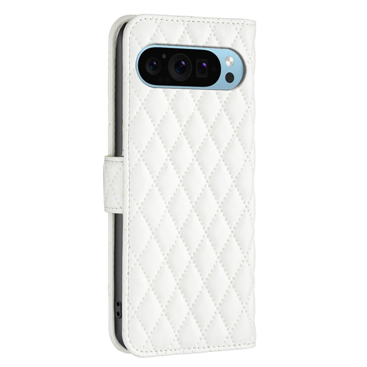 For Google Pixel 9 Diamond Lattice Wallet Leather Flip Phone Case(White) - Google Cases by PMC Jewellery | Online Shopping South Africa | PMC Jewellery | Buy Now Pay Later Mobicred