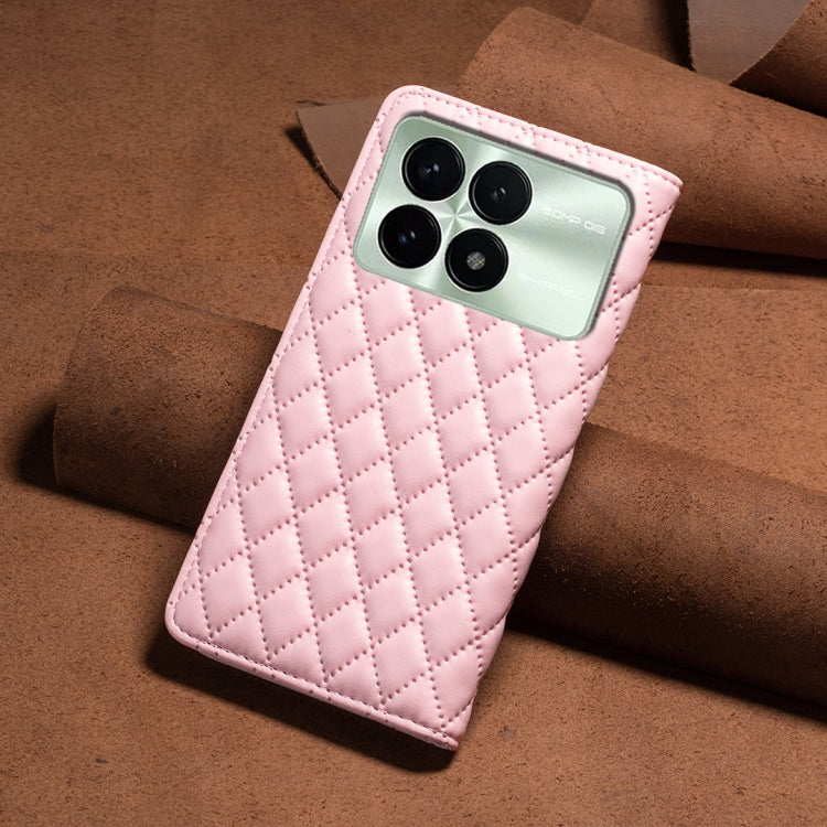 For Xiaomi Redmi K70 / K70 Pro Diamond Lattice Magnetic Leather Flip Phone Case(Pink) - K70 Pro Cases by PMC Jewellery | Online Shopping South Africa | PMC Jewellery | Buy Now Pay Later Mobicred