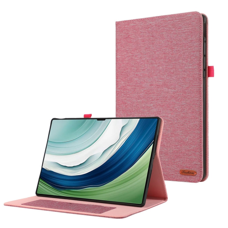 For Huawei MatePad Pro 12.2 2024 Fabric Leather Tablet Case(Rose Red) - Huawei by PMC Jewellery | Online Shopping South Africa | PMC Jewellery | Buy Now Pay Later Mobicred