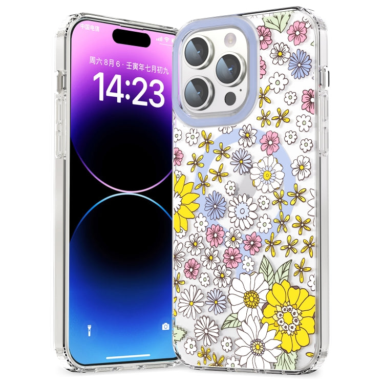 For iPhone 14 Pro MagSafe Magnetic TPU Phone Case(Little Flower) - iPhone 14 Pro Cases by PMC TechLife | Online Shopping South Africa | PMC TechLife