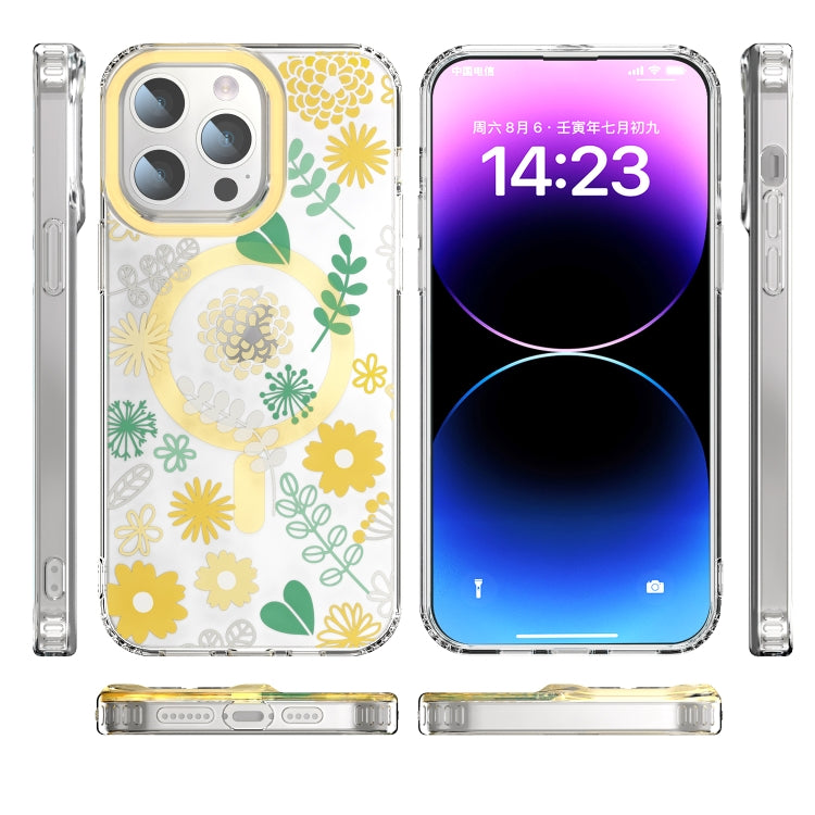 For iPhone 15 MagSafe Magnetic TPU Phone Case(Yellow Chrysanthemum) - iPhone 15 Cases by PMC TechLife | Online Shopping South Africa | PMC TechLife