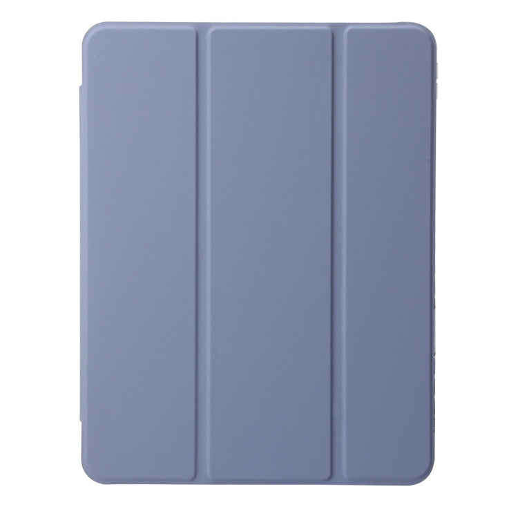 For iPad Pro 13 2024 Clear Acrylic 3-Fold Leather Tablet Case(Lavender Purple) - iPad Pro 13 2024 Cases by PMC Jewellery | Online Shopping South Africa | PMC Jewellery | Buy Now Pay Later Mobicred