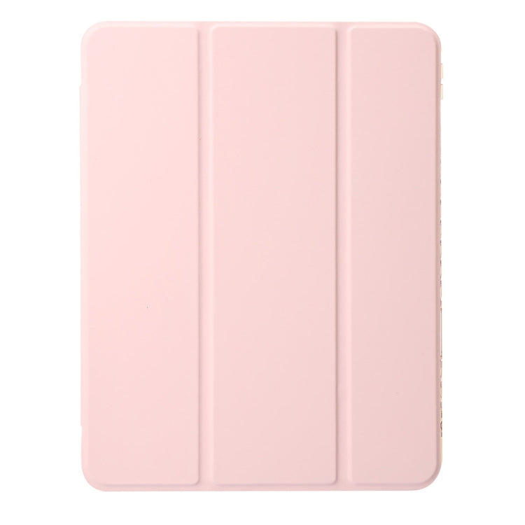 For iPad Air 11 2025 / 2024 Clear Acrylic 3-Fold Leather Tablet Case(Pink) - iPad Air 11 2025 / 2024 Cases by PMC TechLife | Online Shopping South Africa | PMC TechLife | Buy Now Pay Later Mobicred