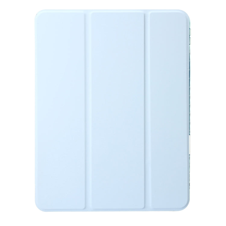 For iPad Pro 11 2024 Clear Acrylic 3-Fold Leather Tablet Case(Ice Blue) - iPad Pro 11 2024 Cases by PMC Jewellery | Online Shopping South Africa | PMC Jewellery | Buy Now Pay Later Mobicred