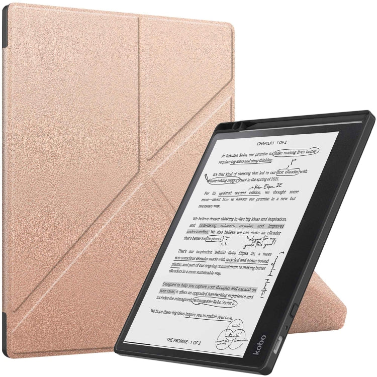 For Kobo Elipsa 2E Solid Color Deformation TPU Leather Smart Tablet Case(Rose Gold) - Others by PMC TechLife | Online Shopping South Africa | PMC TechLife | Buy Now Pay Later Mobicred
