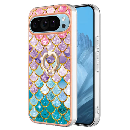 For Google Pixel 9 Pro XL Electroplating IMD TPU Phone Case with Ring(Colorful Scales) - Google Cases by PMC Jewellery | Online Shopping South Africa | PMC Jewellery | Buy Now Pay Later Mobicred