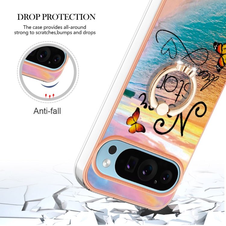 For Google Pixel 9 / 9 Pro Electroplating IMD TPU Phone Case with Ring(Dream Butterfly) - Google Cases by PMC TechLife | Online Shopping South Africa | PMC TechLife | Buy Now Pay Later Mobicred