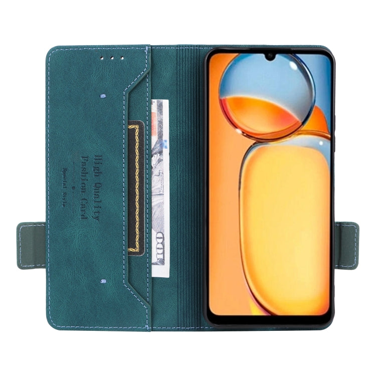 For Xiaomi Redmi 13C Magnetic Clasp Leather Phone Case(Green) - 13C Cases by PMC TechLife | Online Shopping South Africa | PMC TechLife | Buy Now Pay Later Mobicred