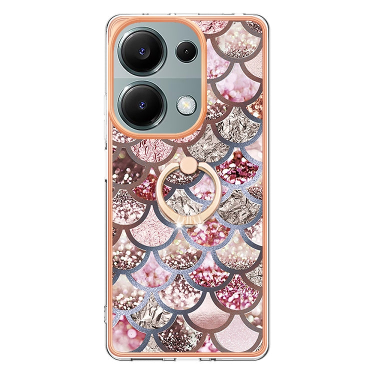 For Xiaomi Redmi Note 13 Pro 4G/Poco M6 Pro 4G Electroplating IMD TPU Phone Case with Ring(Pink Scales) - Note 13 Pro Cases by PMC TechLife | Online Shopping South Africa | PMC TechLife | Buy Now Pay Later Mobicred