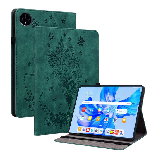 For Huawei MatePad Pro 11 2022 Butterfly Rose Embossed Leather Tablet Case(Green) - Huawei Cases by PMC Jewellery | Online Shopping South Africa | PMC Jewellery | Buy Now Pay Later Mobicred