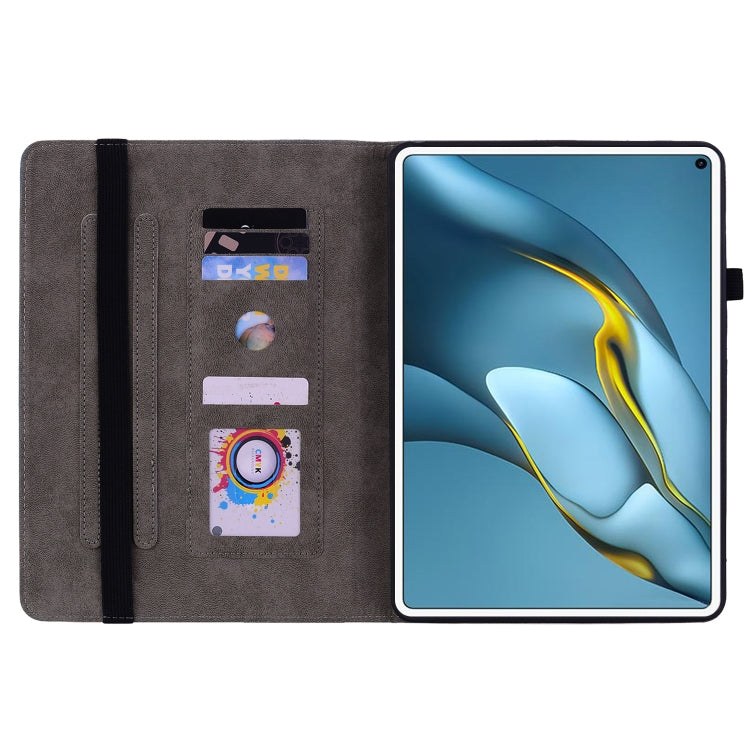 For Huawei MatePad Pro 10.8 2021 / 2018 Butterfly Rose Embossed Leather Tablet Case(Dark Blue) - Huawei Cases by PMC TechLife | Online Shopping South Africa | PMC TechLife | Buy Now Pay Later Mobicred