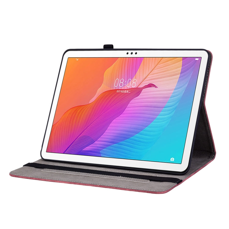 For Huawei MatePad T 10s/Enjoy Tablet 2 Butterfly Rose Embossed Leather Tablet Case(Red) - Huawei Cases by PMC TechLife | Online Shopping South Africa | PMC TechLife | Buy Now Pay Later Mobicred