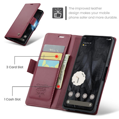 For Google Pixel 8 Pro CaseMe 023 Butterfly Buckle Litchi Texture RFID Anti-theft Leather Phone Case(Wine Red) - Google Cases by CaseMe | Online Shopping South Africa | PMC Jewellery | Buy Now Pay Later Mobicred