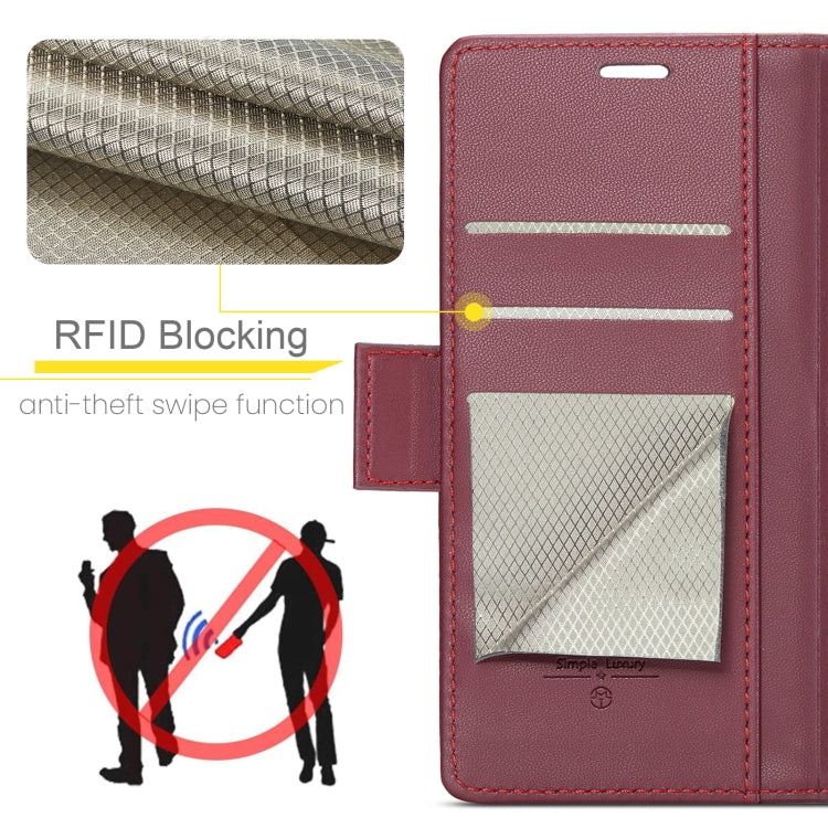 For Google Pixel 8 Pro CaseMe 023 Butterfly Buckle Litchi Texture RFID Anti-theft Leather Phone Case(Wine Red) - Google Cases by CaseMe | Online Shopping South Africa | PMC Jewellery | Buy Now Pay Later Mobicred