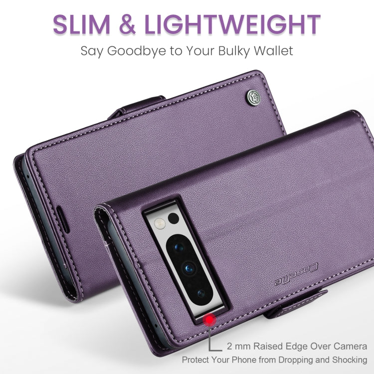 For Google Pixel 8 Pro CaseMe 023 Butterfly Buckle Litchi Texture RFID Anti-theft Leather Phone Case(Pearly Purple) - Google Cases by CaseMe | Online Shopping South Africa | PMC Jewellery | Buy Now Pay Later Mobicred