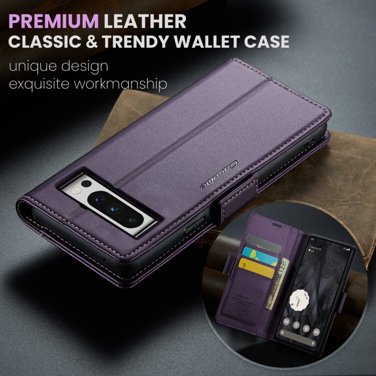 For Google Pixel 8 Pro CaseMe 023 Butterfly Buckle Litchi Texture RFID Anti-theft Leather Phone Case(Pearly Purple) - Google Cases by CaseMe | Online Shopping South Africa | PMC Jewellery | Buy Now Pay Later Mobicred