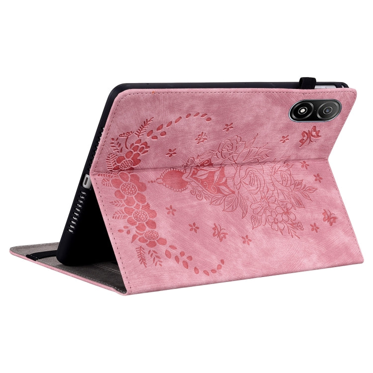 For Honor Pad V8 Pro Butterfly Rose Embossed Leather Tablet Case(Pink) - Honor Cases by PMC TechLife | Online Shopping South Africa | PMC TechLife | Buy Now Pay Later Mobicred