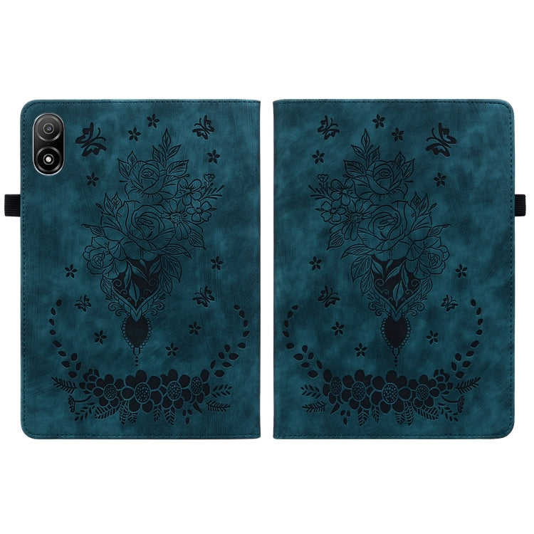 For Honor Pad V8 Pro Butterfly Rose Embossed Leather Tablet Case(Dark Blue) - Honor Cases by PMC TechLife | Online Shopping South Africa | PMC TechLife | Buy Now Pay Later Mobicred