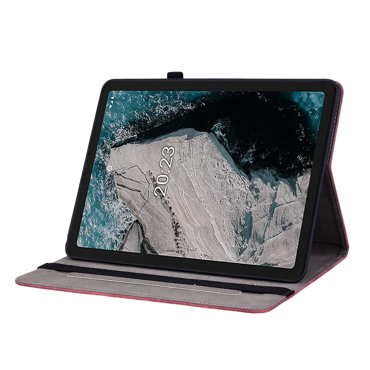 For Nokia T20 10.4 2021 Butterfly Rose Embossed Leather Tablet Case(Red) - Honor Cases by PMC TechLife | Online Shopping South Africa | PMC TechLife | Buy Now Pay Later Mobicred