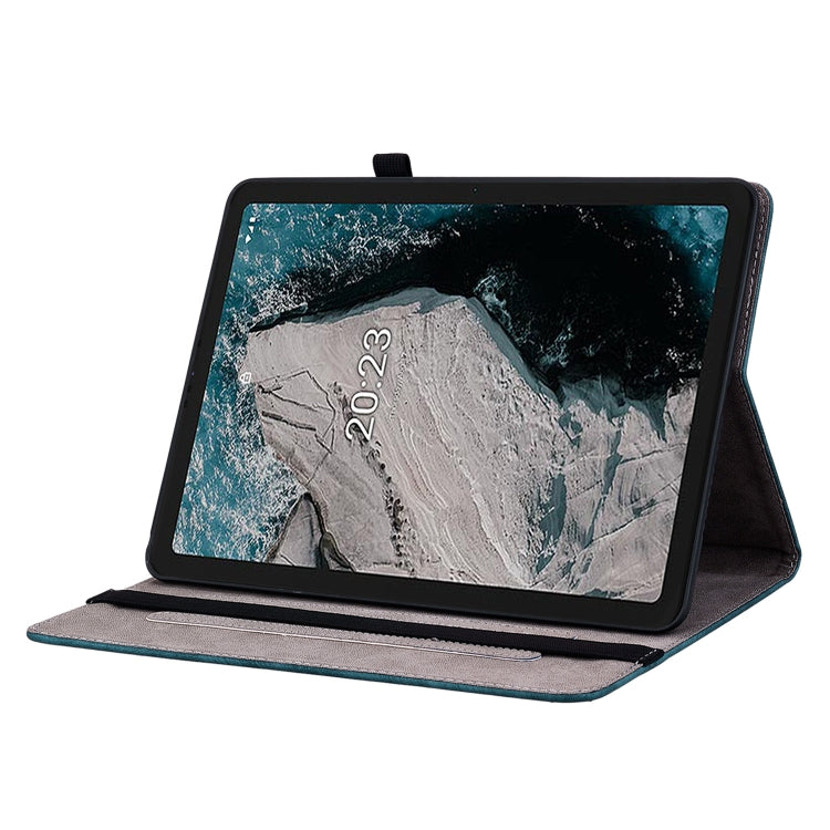 For Nokia T20 10.4 2021 Butterfly Rose Embossed Leather Tablet Case(Dark Blue) - Honor Cases by PMC TechLife | Online Shopping South Africa | PMC TechLife | Buy Now Pay Later Mobicred