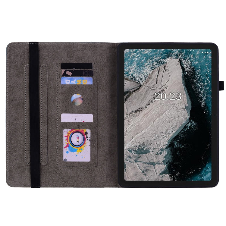 For Nokia T20 10.4 2021 Butterfly Rose Embossed Leather Tablet Case(Dark Blue) - Honor Cases by PMC TechLife | Online Shopping South Africa | PMC TechLife | Buy Now Pay Later Mobicred