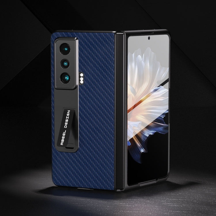 For Honor Magic Vs Carbon Fiber Texture Integrated Protective Phone Case with Holder(Dark Blue) - Honor Cases by PMC TechLife | Online Shopping South Africa | PMC TechLife | Buy Now Pay Later Mobicred