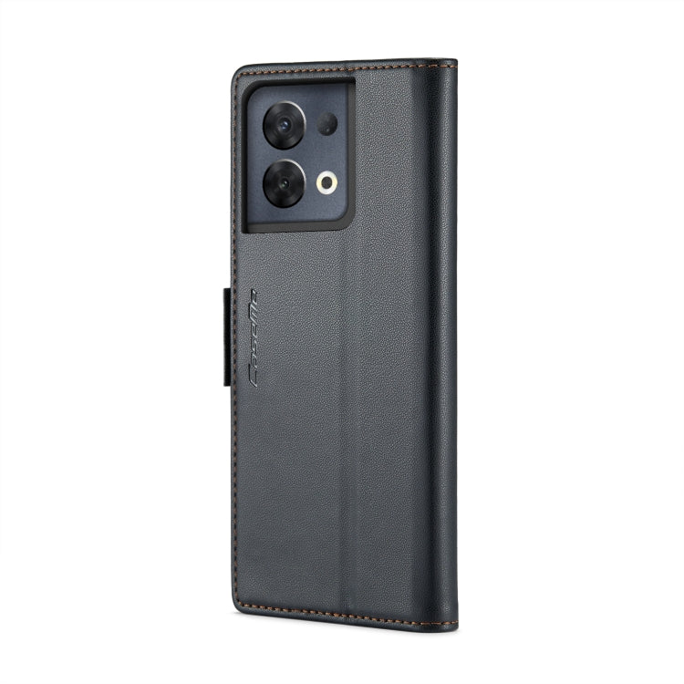 For OPPO Reno8 Pro 5G Global CaseMe 023 Butterfly Buckle Litchi Texture RFID Anti-theft Leather Phone Case(Black) - OPPO Cases by CaseMe | Online Shopping South Africa | PMC Jewellery | Buy Now Pay Later Mobicred