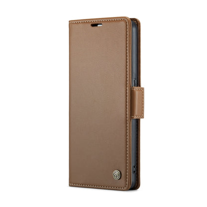 For OPPO Reno7 Z Global/Reno7 Lite Global CaseMe 023 Butterfly Buckle Litchi Texture RFID Anti-theft Leather Phone Case(Brown) - OPPO Cases by CaseMe | Online Shopping South Africa | PMC Jewellery | Buy Now Pay Later Mobicred