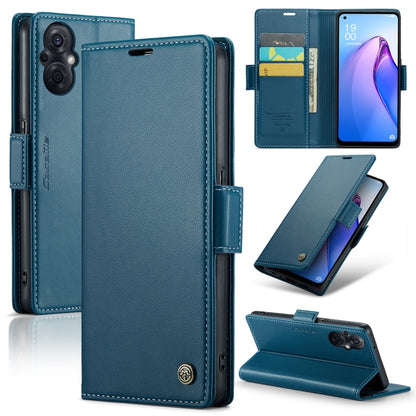 For OPPO F21 Pro 5G Globa/Reno8 Z Global CaseMe 023 Butterfly Buckle Litchi Texture RFID Anti-theft Leather Phone Case(Blue) - OPPO Cases by CaseMe | Online Shopping South Africa | PMC Jewellery | Buy Now Pay Later Mobicred