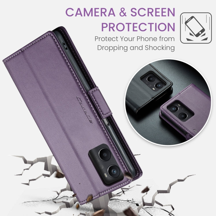 For OPPO A96 4G Global/A36 4G/K10 4G/A76 4G CaseMe 023 Butterfly Buckle Litchi Texture RFID Anti-theft Leather Phone Case(Pearly Purple) - OPPO Cases by CaseMe | Online Shopping South Africa | PMC Jewellery | Buy Now Pay Later Mobicred